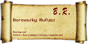 Borovszky Rufusz névjegykártya